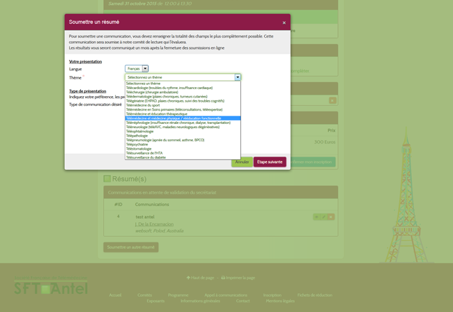 Appel  communication en ligne - Soumettre un rsum