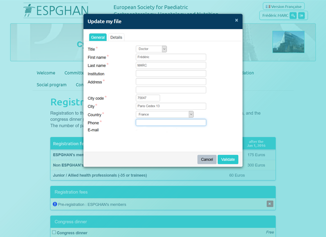 Gestion de manifestation - Site promotionnel