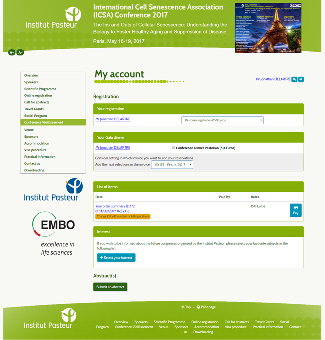 Gestion de manifestation - Site promotionnel