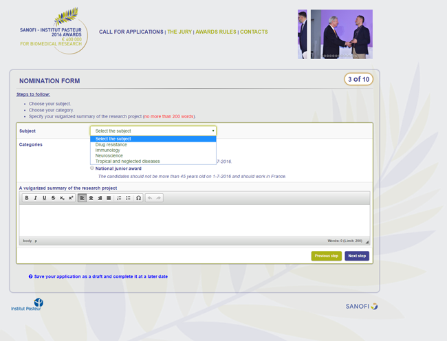 Gestion de manifestation - Site promotionnel