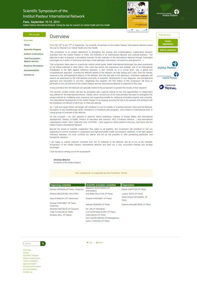 Gestion de manifestation - Site promotionnel